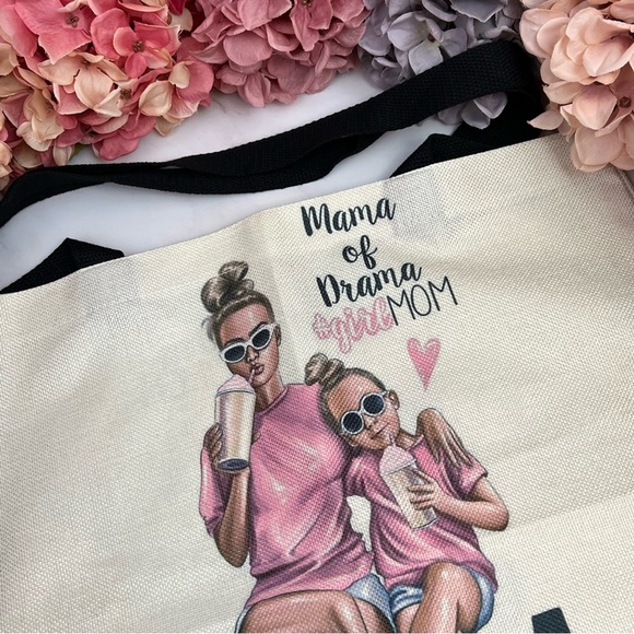 Eco-Friendly Mama of Drama Girl Mom Folding Tote Bag - Picture 8 of 14